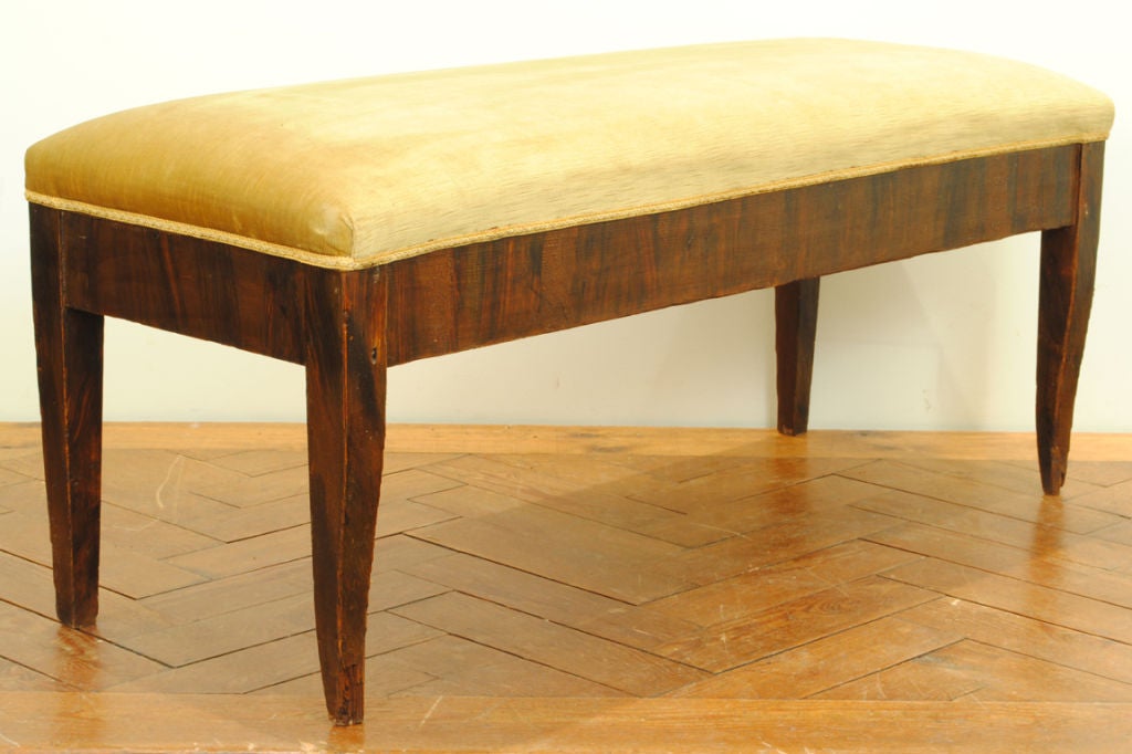 Italian Late Neoclassical Period Faux Painted Upholstered Bench