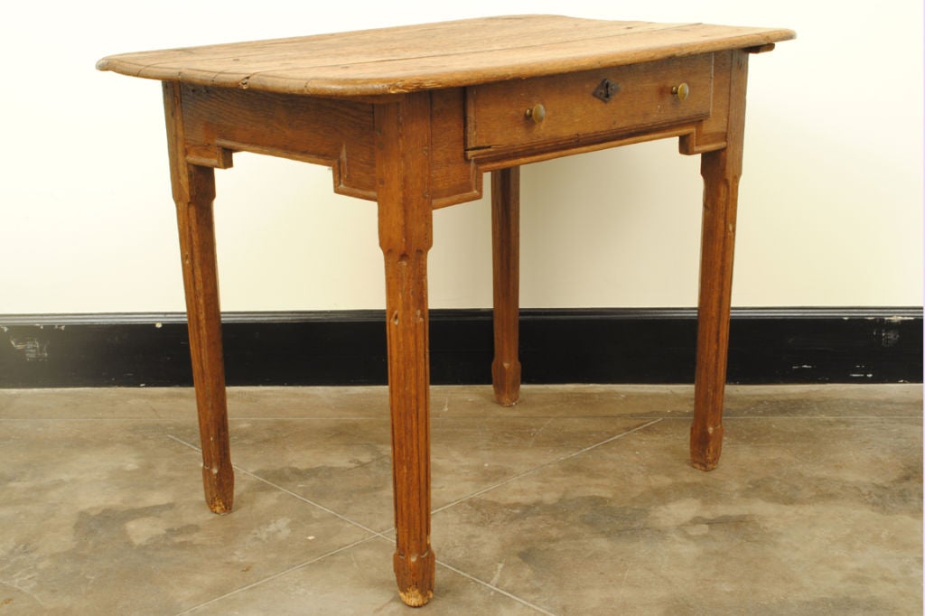 A French Carved Oak Late Neoclassical Period 1-Drawer Table