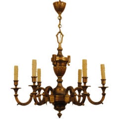 A French Neoclassical Style Dore' Brass 6-Arm Chandelier