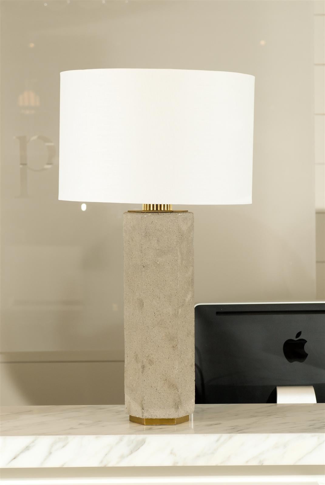 Brass and Concrete Lamp 3