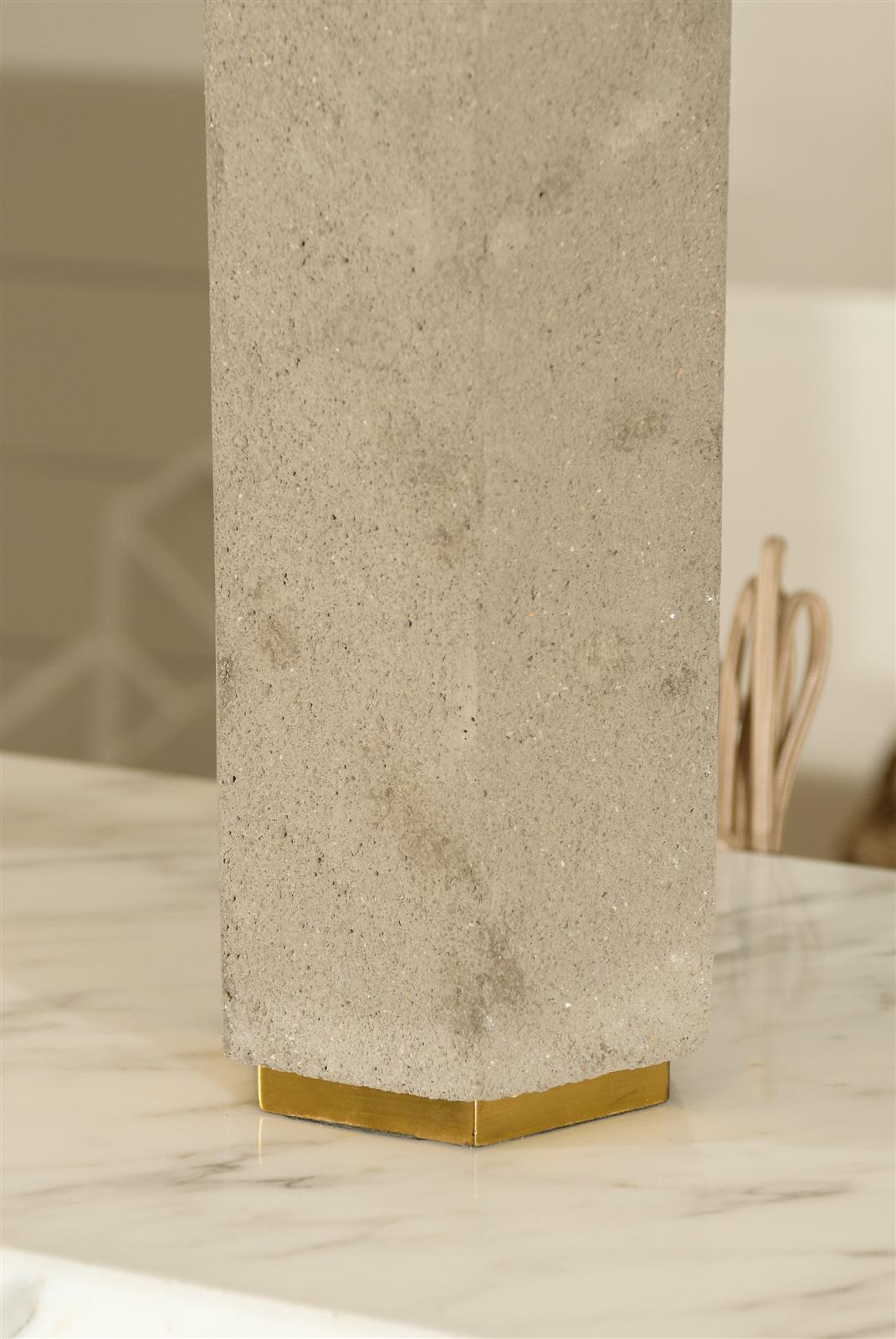Brass and Concrete Lamp 1