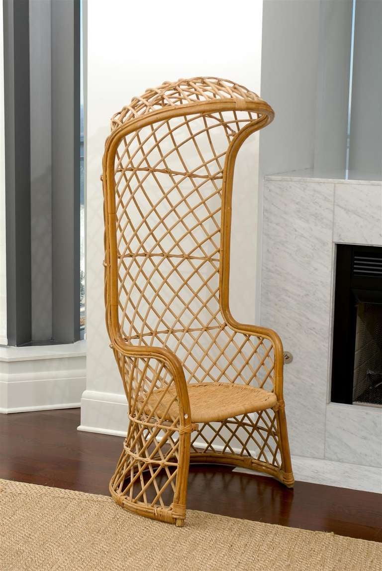 Hooded Wicker Chair 5