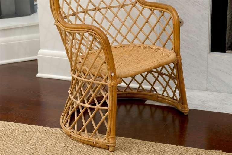 Mid-20th Century Hooded Wicker Chair