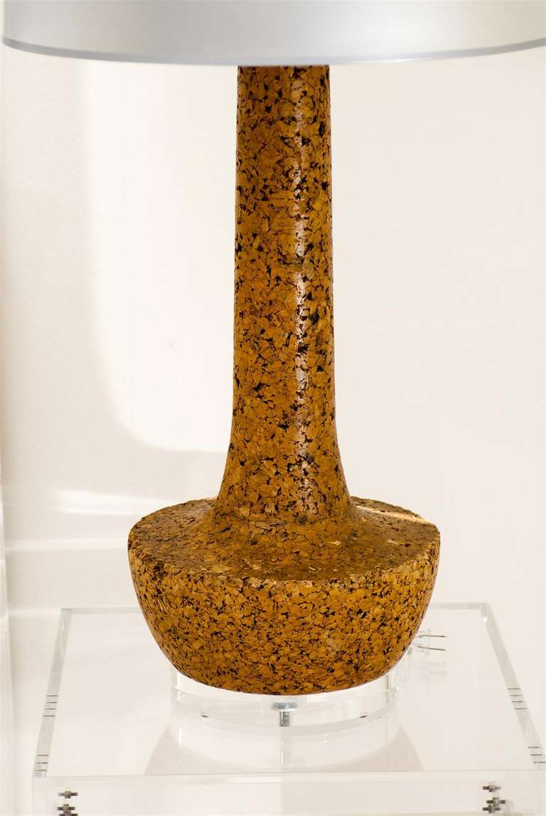 Pair of Cork Lamps In Excellent Condition In Atlanta, GA