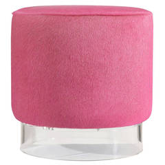 Pink Hide and Lucite Stool