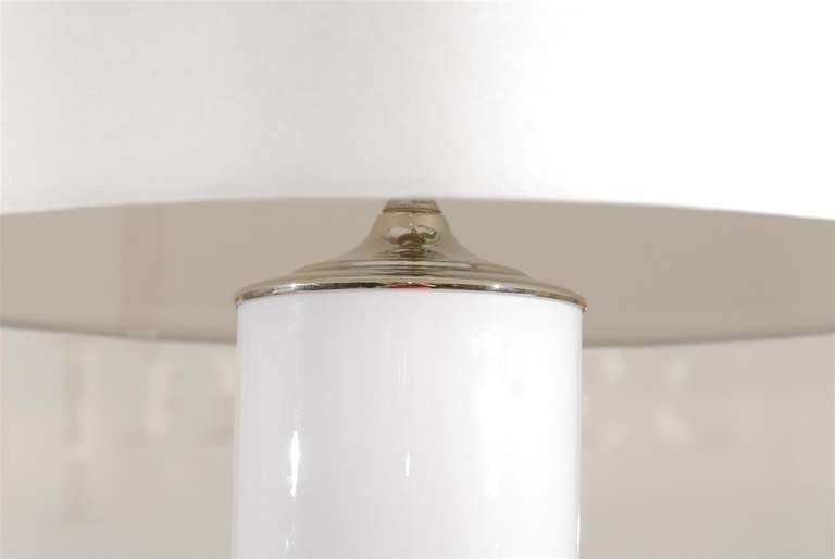 Italian Glass Cylinder Lamp For Sale 1