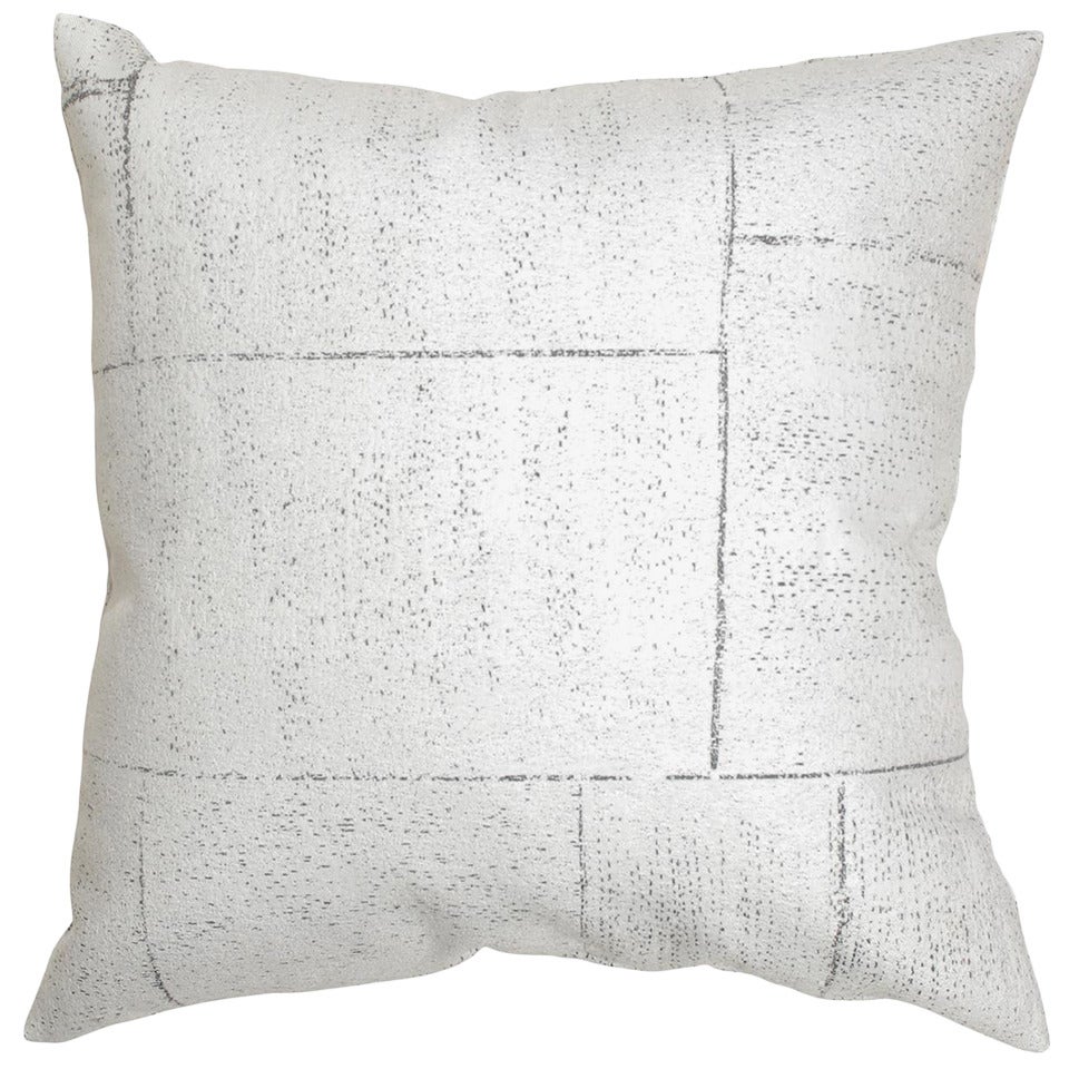 Grey & White Block Pillows For Sale