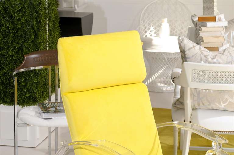 Bright Yellow Lucite Rocker For Sale 1