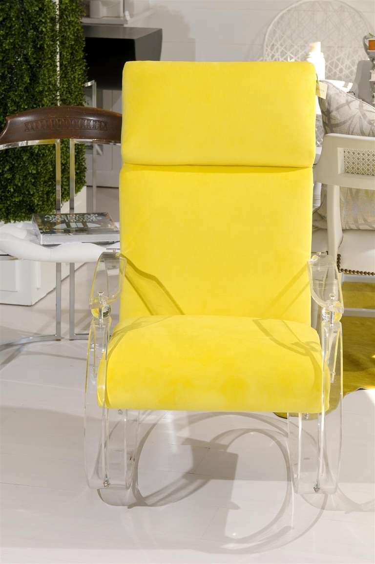 Bright Yellow Lucite Rocker For Sale 2