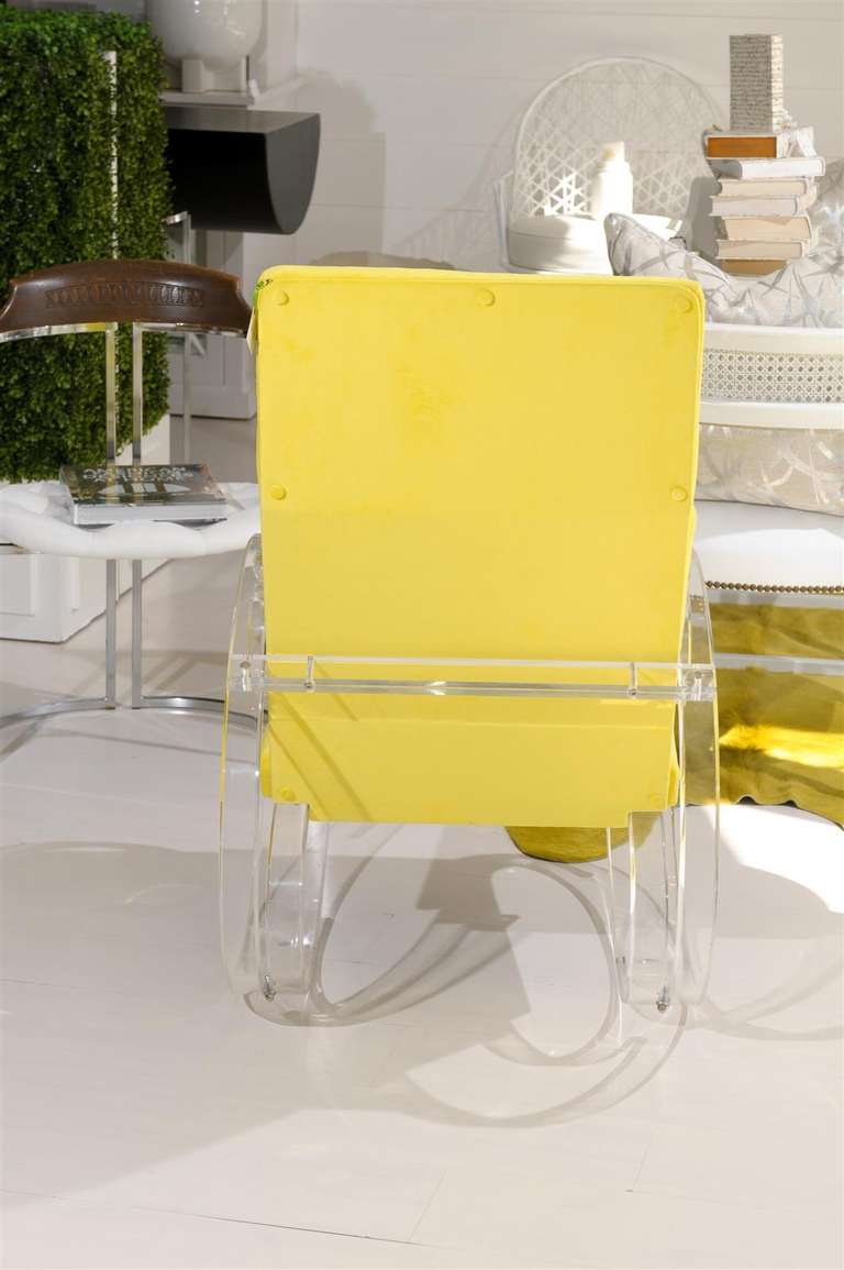 Bright Yellow Lucite Rocker For Sale 4