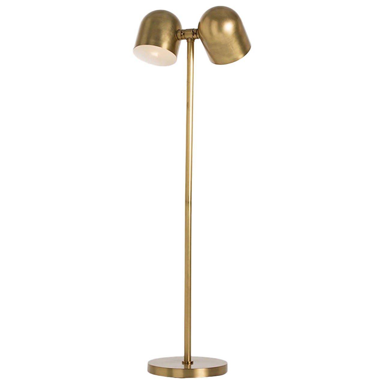 Double Gold Dome Floor Lamp For Sale