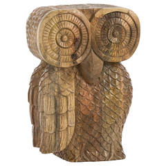 Large Wood Owl Sculpture