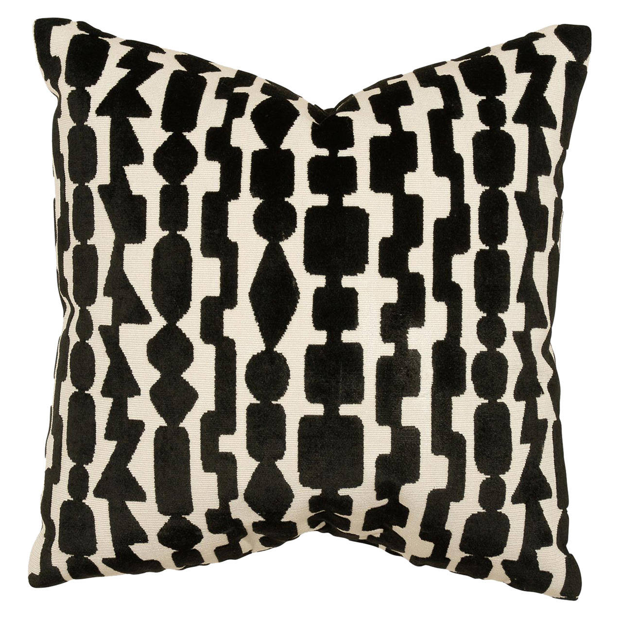 Geometric Cut Velvet Pillow at 1stdibs
