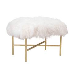 Furry Bench with Brass X Base