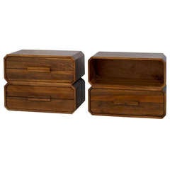 Pair of Stacking Walnut Console