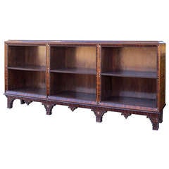 Antique 19th-20th Century Anglo-Indian Inlaid Bookcase with Mother of Pearl