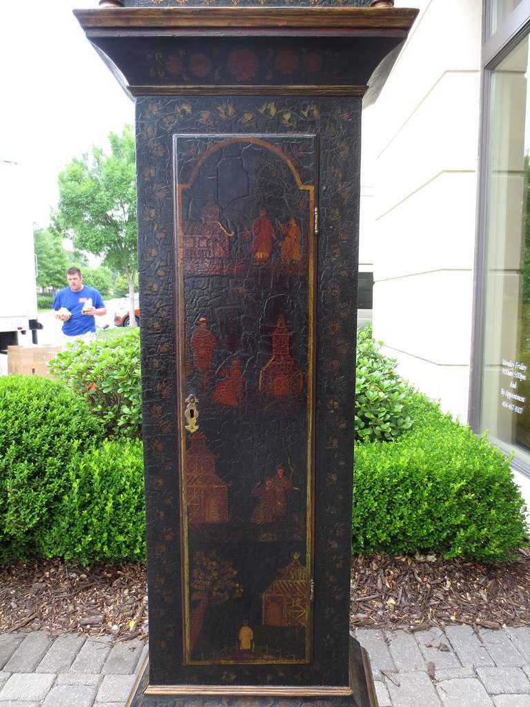 18th Century, c.1775 Chinoiserie Tall Case Clock by William Mayhew, Woodbridge In Good Condition In Atlanta, GA