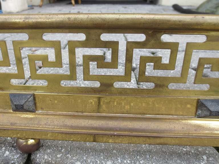 19th Century Steel and Brass Greek Key Fender, Probably American For