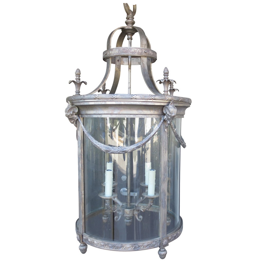 Jumbo 20th Century Regency Style Silvered Hall Lantern