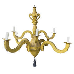 19th or 20th Century Large Tole Chandelier