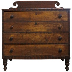 Early 19th c. American Three-Drawer Chest with Original Paint