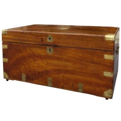 Excellent 19th Century Camphor Military Trunk
