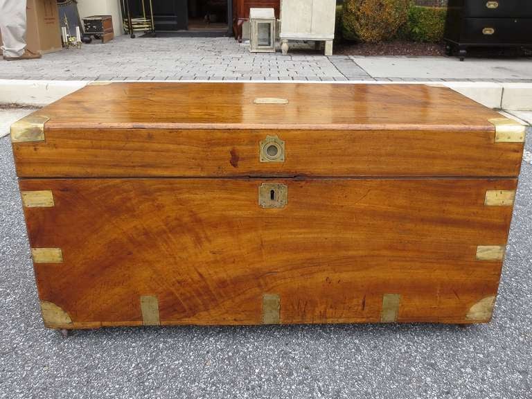 EXCELLENT 19thC CAMPHOR MILITARY TRUNK
