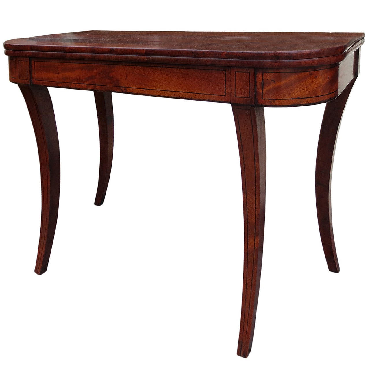 19th Century English Regency Style Mahogany Card Table