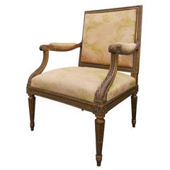 19th Century French Napoleon III Carved and Giltwood Fauteuil 7