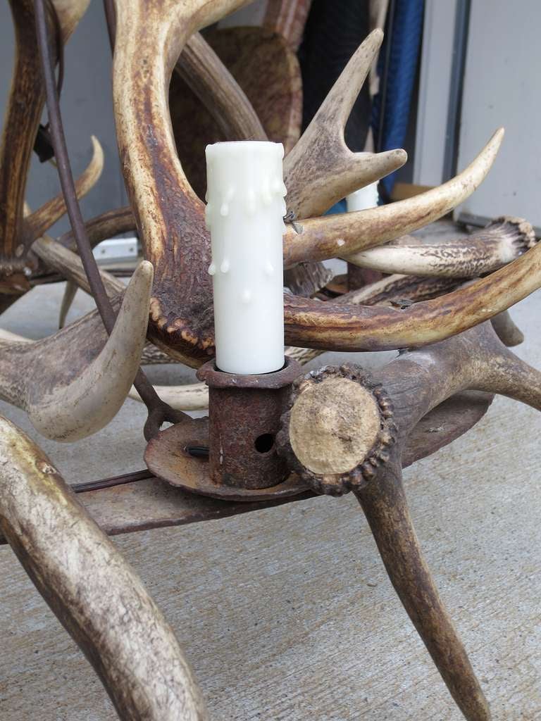 19th Century Late 19th/20thC Antler & Iron Chandelier
