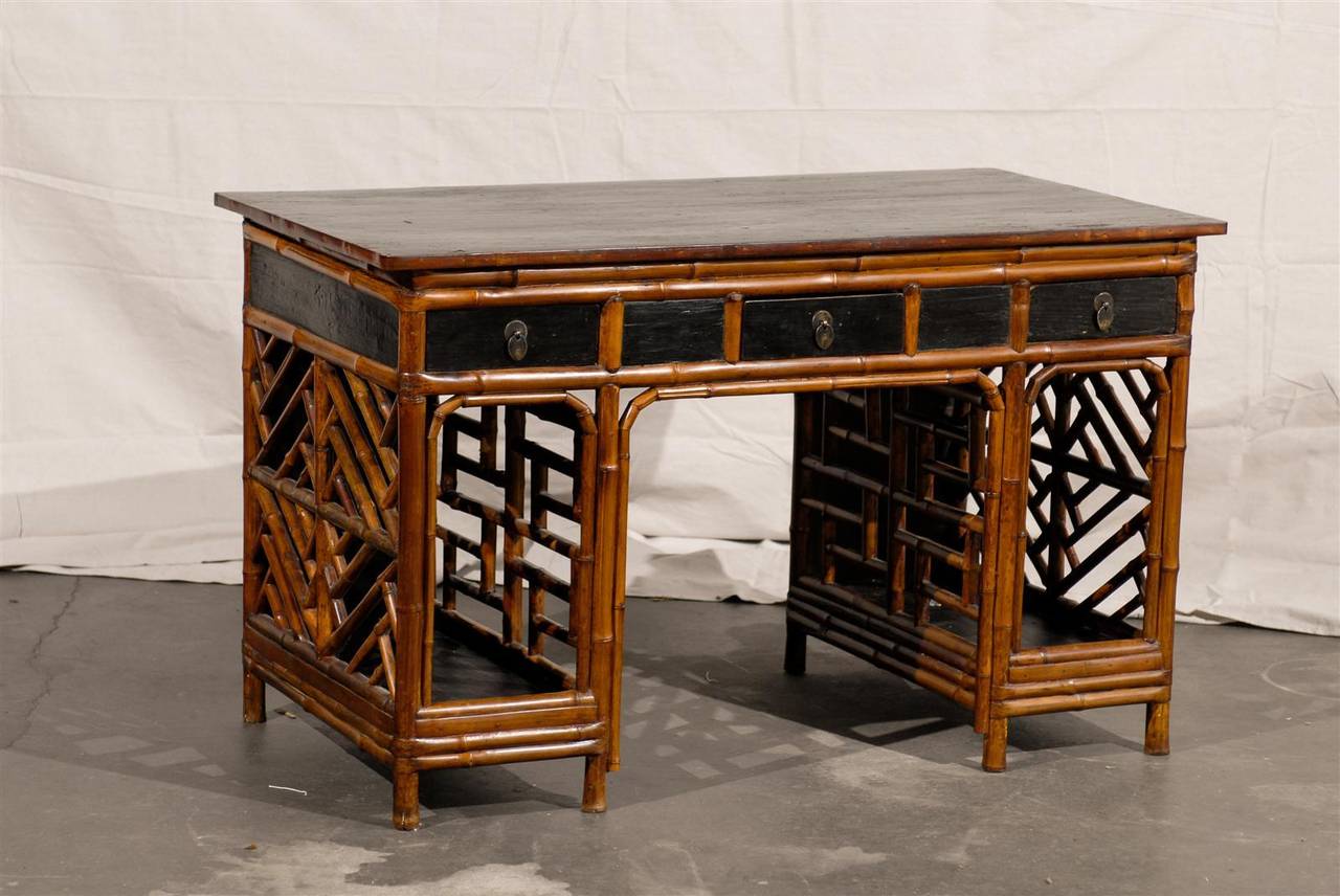 19th century Chinese bamboo desk.