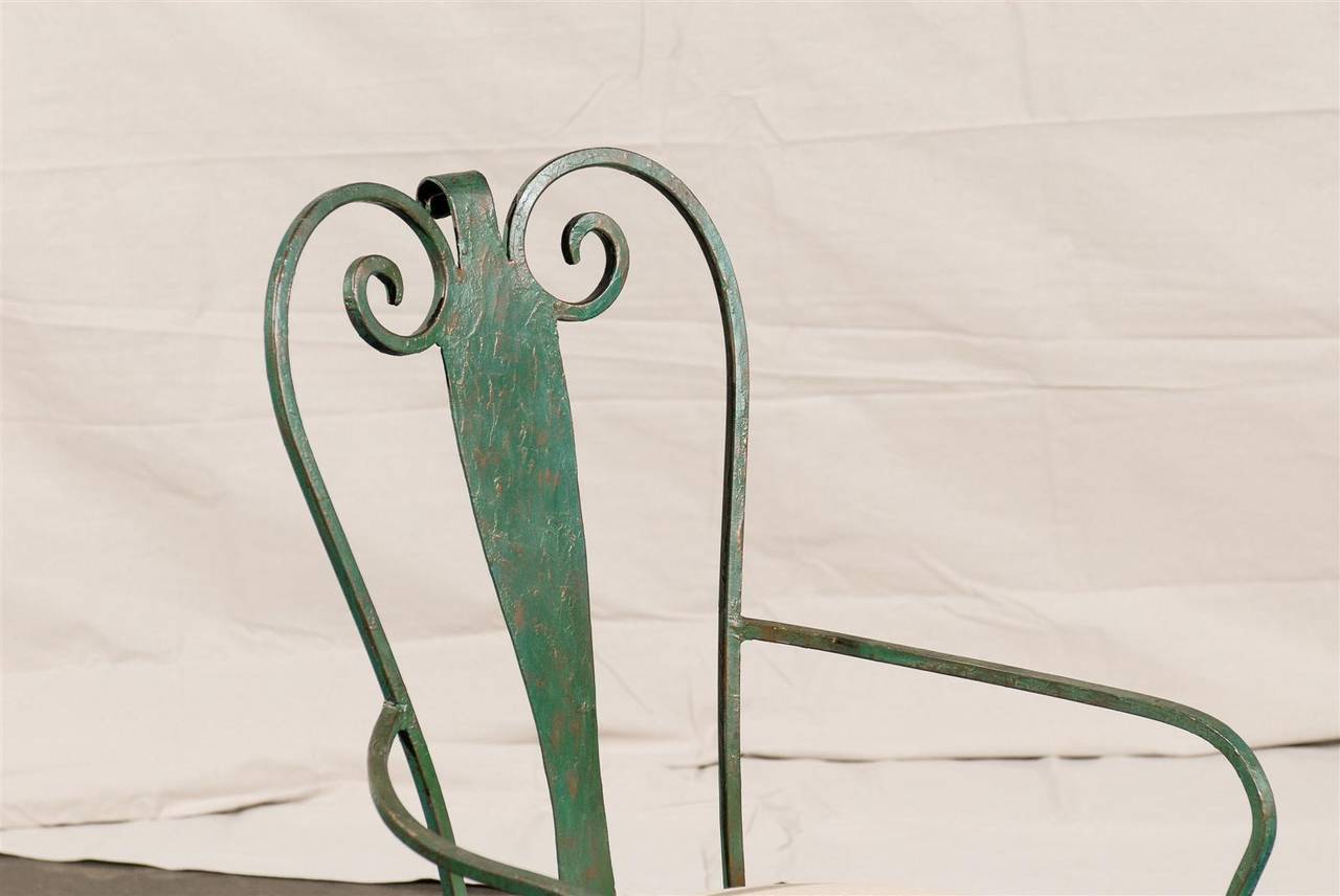 Set of Four 20th Century French Painted Iron Chairs In Good Condition In Atlanta, GA