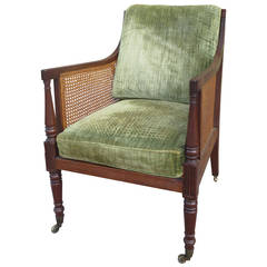 19th Century Mahogany Caneback Regency Library Chair