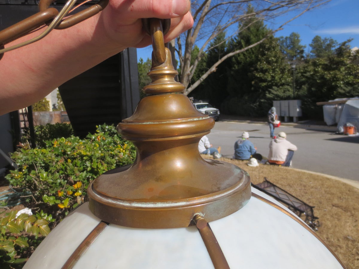 Early 20th Century Large Globe Form Hanging Light Fixture In Excellent Condition In Atlanta, GA
