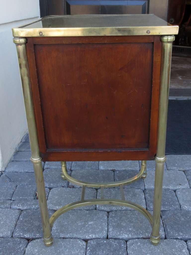 Pair of Late 19th Century Brass/Walnut Bedside Tables 3