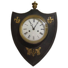 French Empire Style Tole Ormolu Mounted Clock, 19th Century