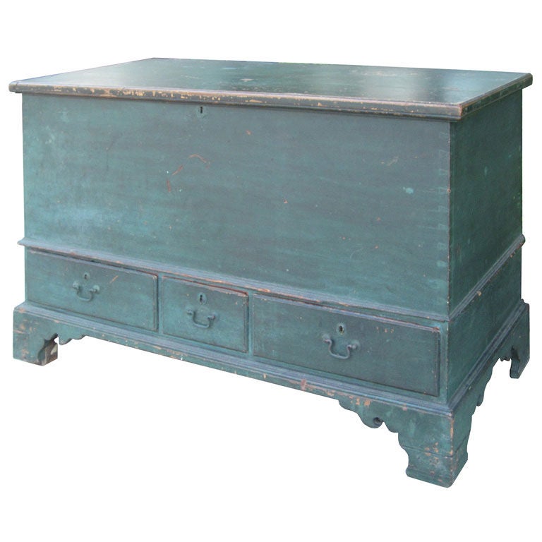 Late 18th Century Painted Blanket Chest, Probably from Pennsylvania For Sale