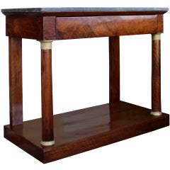 19thC Empire Style Console with Marble Top 
Drawer
