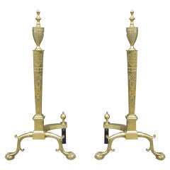 Pair Of Early 20thc Adam's Style Andirons, Attrb. To Wm Jackson
