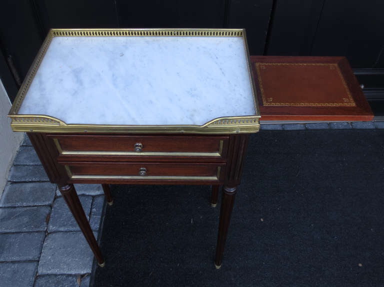 Pair of 20th Century French Marble Top Bedside Tables 2