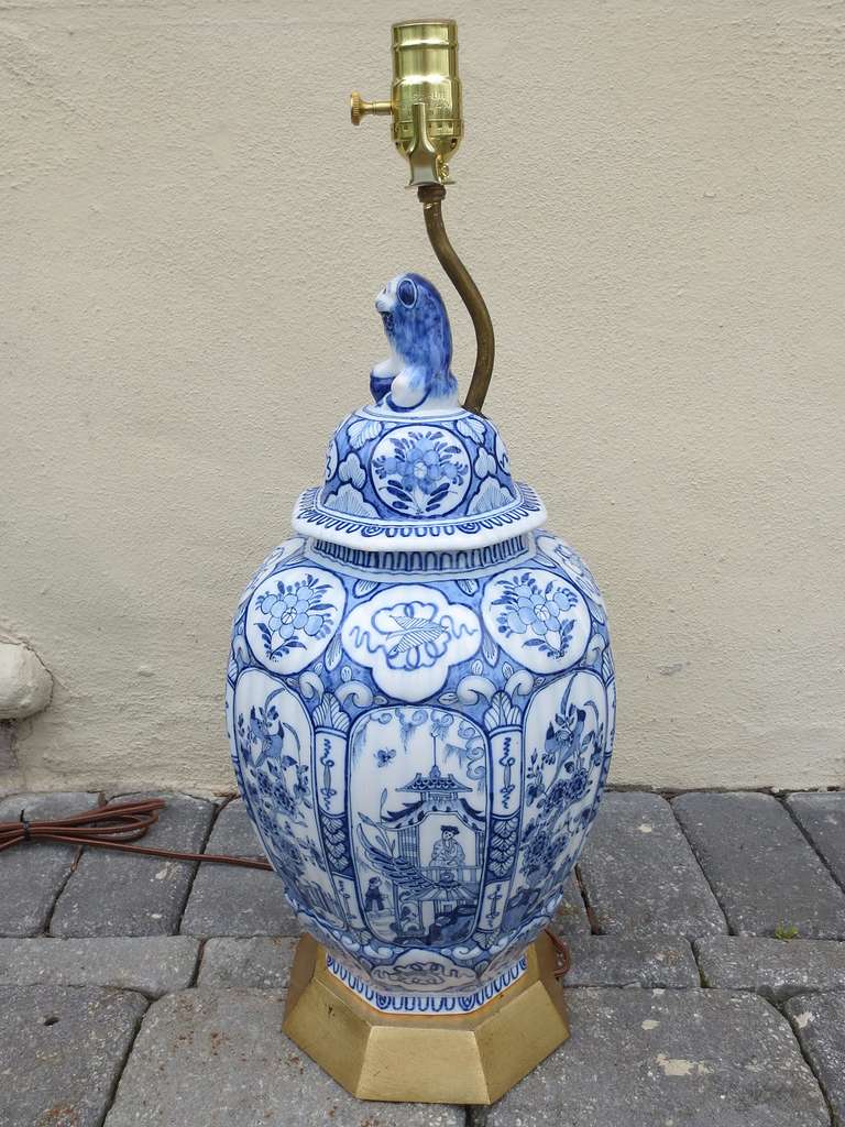 Pair of 18th-19th Century Dutch Delft Lamps 1