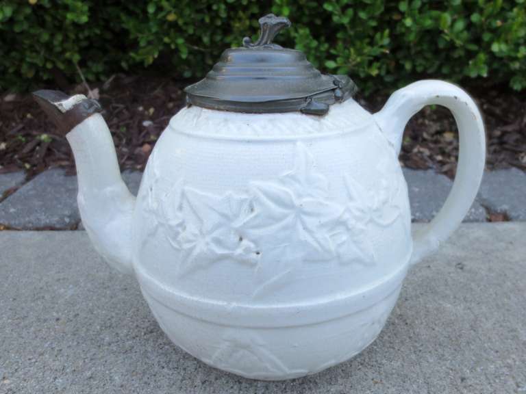British 19th Century English Saltglaze Pitchers and Teapots