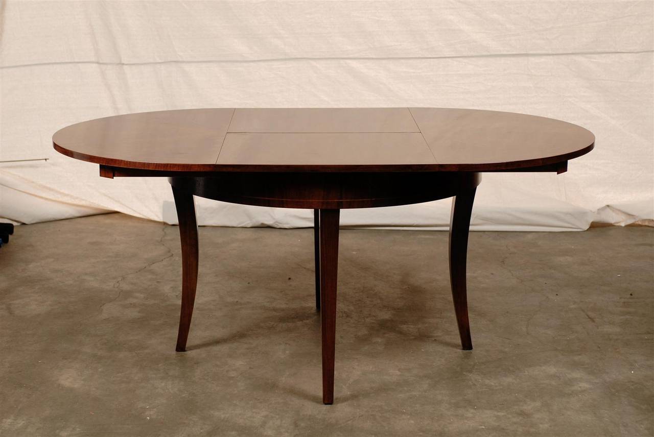 Wood Late 19th/Early 20th Century Austrian Style Round Walnut Extension Dining Table