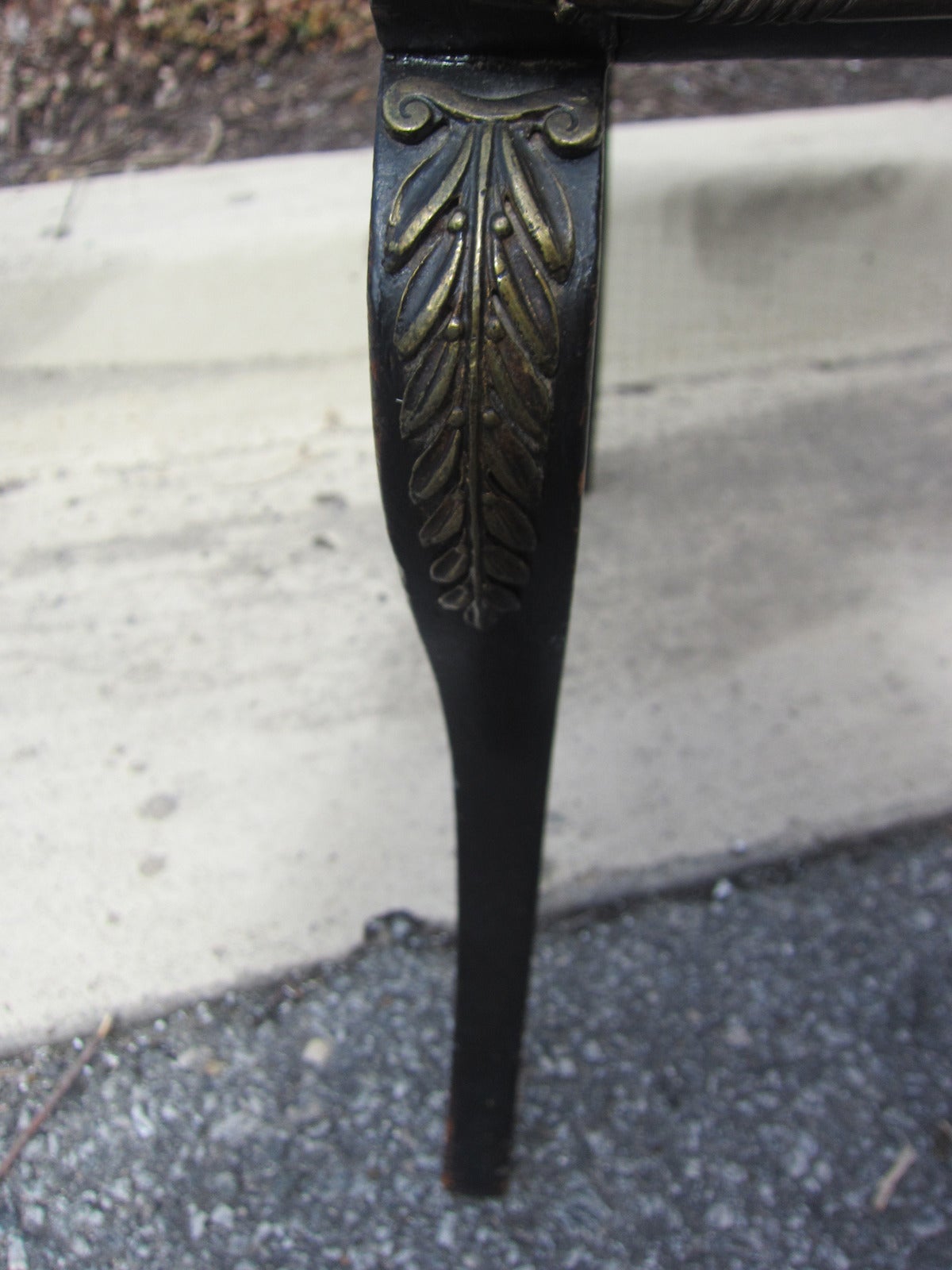 Pair of Regency Style Brass Inlaid Side Chairs, circa 1820 1