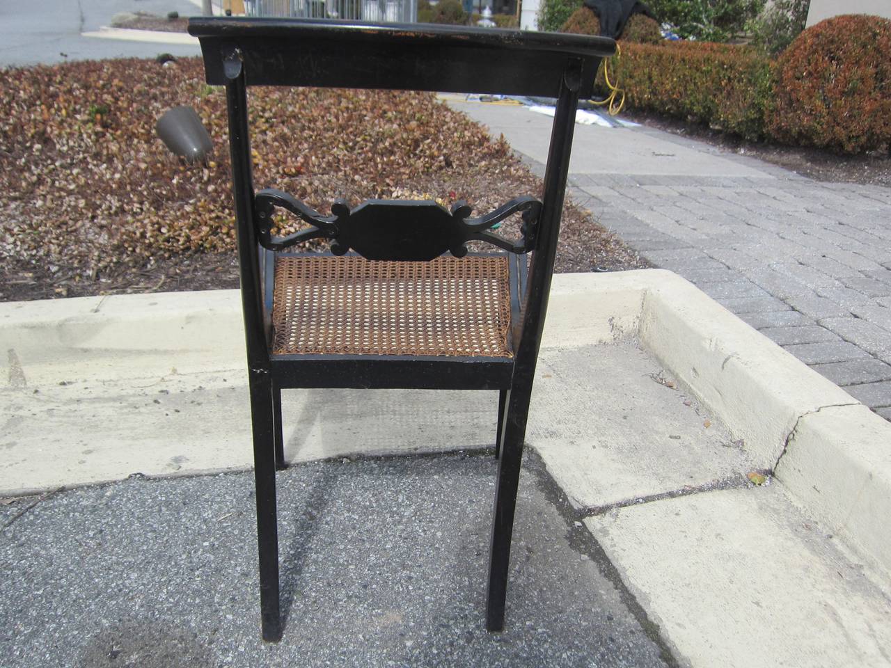 Pair of Regency Style Brass Inlaid Side Chairs, circa 1820 3