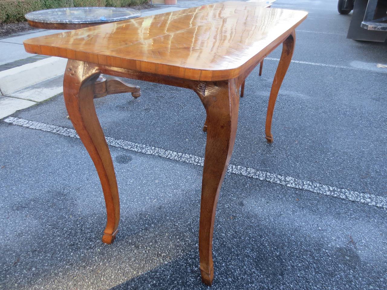 19th Century Italian Inlaid Console Table, Beautiful Patina In Good Condition In Atlanta, GA