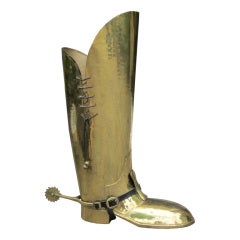 Vintage Mid C Italian Brass Boot With Spur