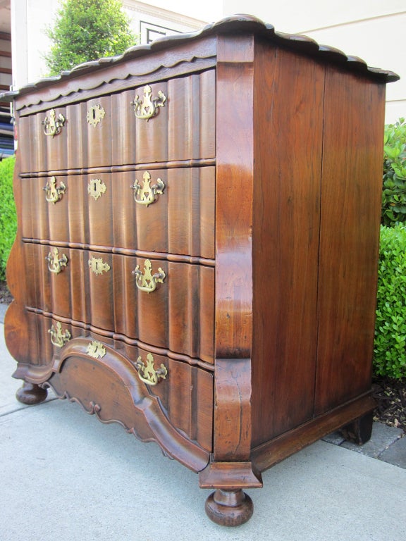 Wood 19th Century Dutch Chest with Four Drawers For Sale