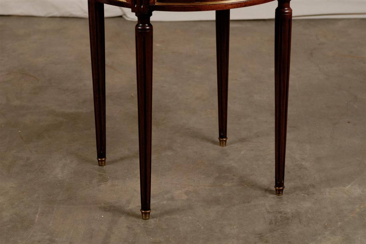 French 20th Century Gray Marble Bouillotte Table