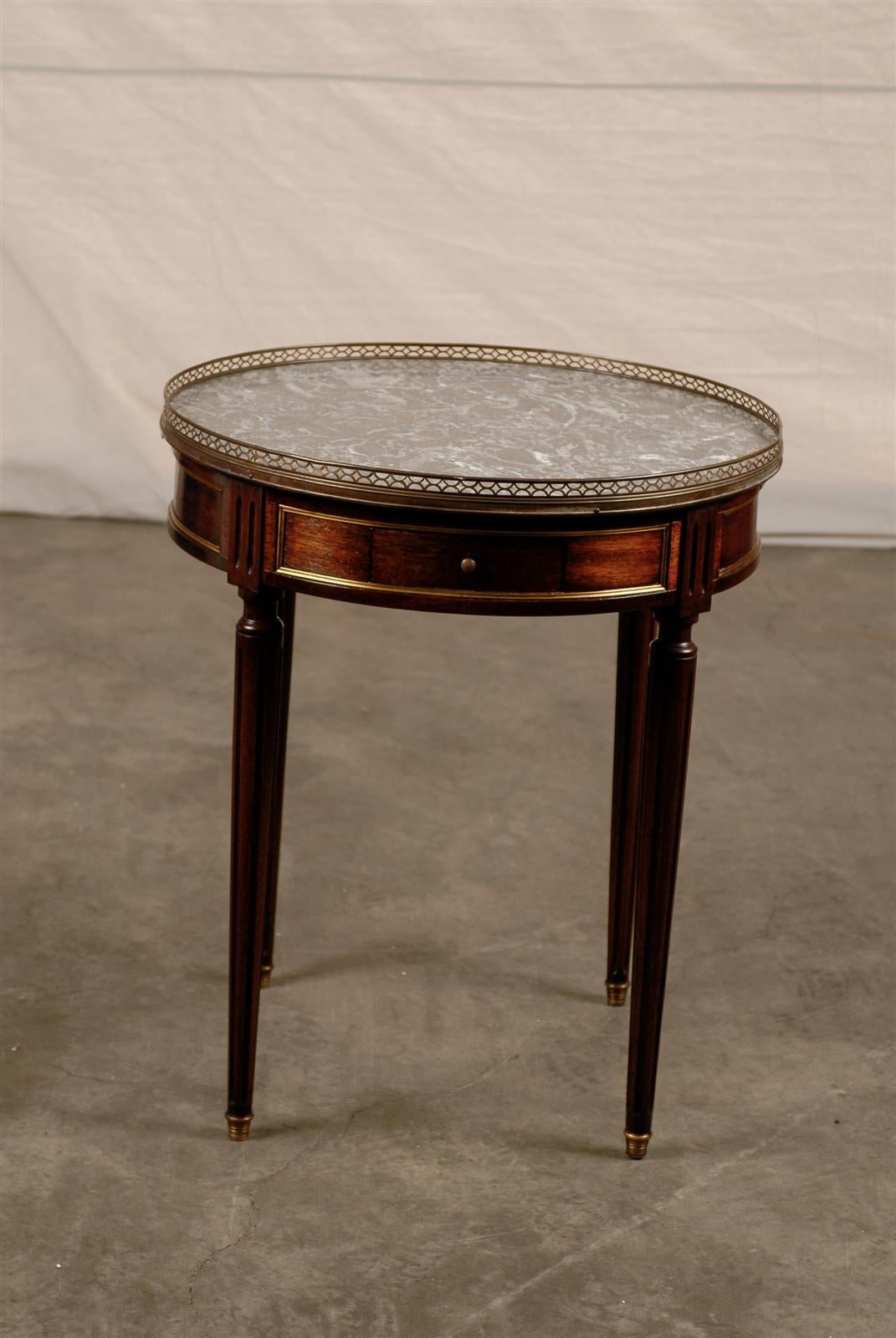 20th Century Gray Marble Bouillotte Table 3